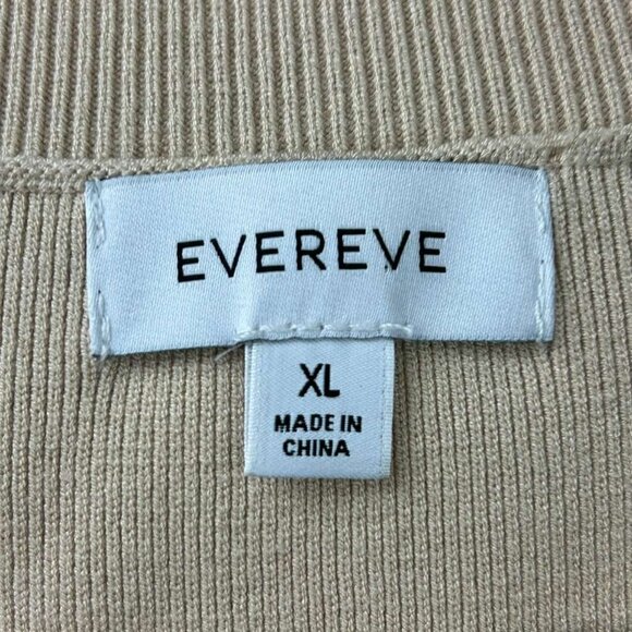 Evereve Korey Women’s XL Rayon Blend Striped Sweater Vest Short Sleeve Tan/Black - Picture 3 of 15